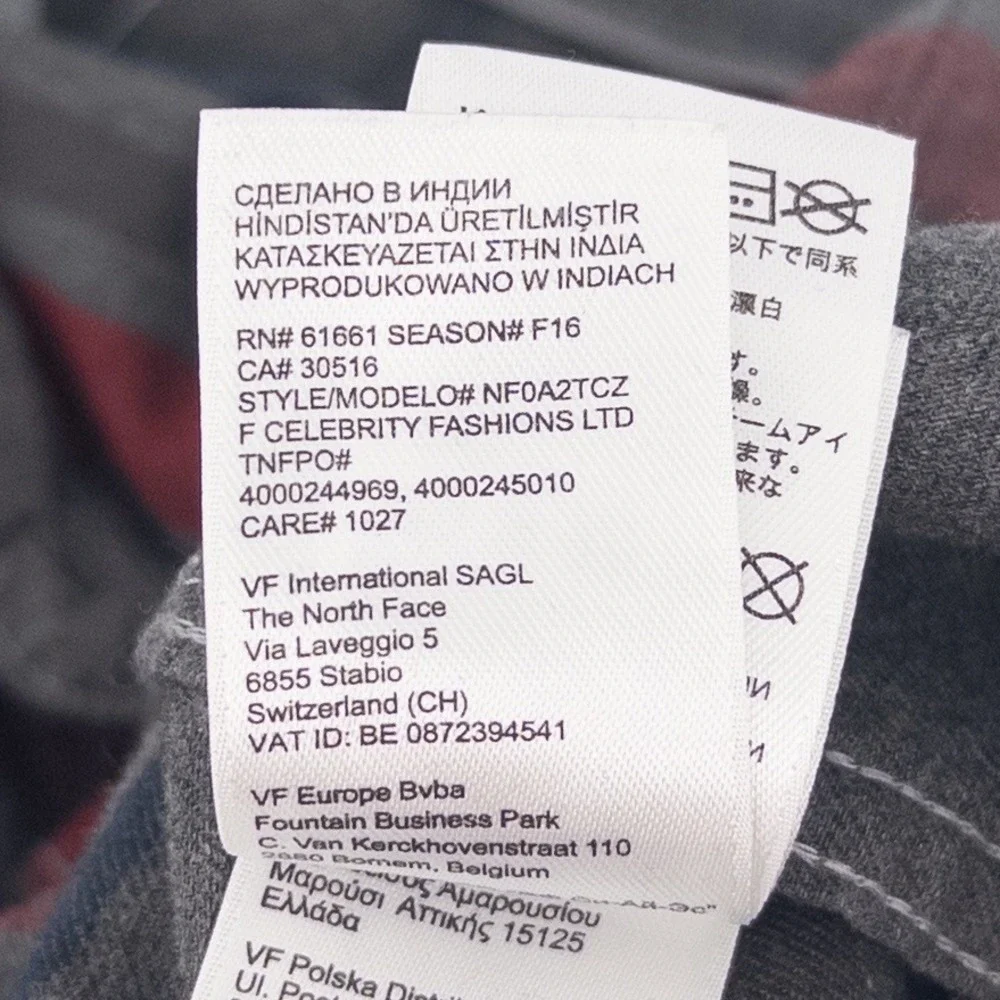The North Face‎ Mens XXL Approach Flannel Shirt Grey Burgundy Striped Gorpcore
